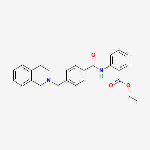 molecular formula C26H26N2O3 B3480261 ETHYL 2-{4-[(1,2,3,4-TETRAHYDROISOQUINOLIN-2-YL)METHYL]BENZAMIDO}BENZOATE 