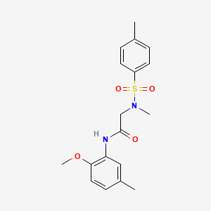 molecular formula C18H22N2O4S B3480341 N-(2-methoxy-5-methylphenyl)-N~2~-methyl-N~2~-[(4-methylphenyl)sulfonyl]glycinamide 