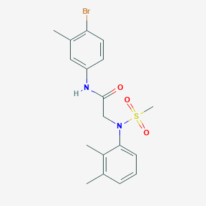 molecular formula C18H21BrN2O3S B3480356 N-(4-BROMO-3-METHYLPHENYL)-2-[N-(2,3-DIMETHYLPHENYL)METHANESULFONAMIDO]ACETAMIDE 