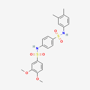 molecular formula C22H24N2O6S2 B3480364 N-{4-[(3,4-DIMETHYLPHENYL)SULFAMOYL]PHENYL}-3,4-DIMETHOXYBENZENE-1-SULFONAMIDE 