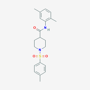 molecular formula C21H26N2O3S B3480517 N-(2,5-DIMETHYLPHENYL)-1-(4-METHYLBENZENESULFONYL)PIPERIDINE-4-CARBOXAMIDE 