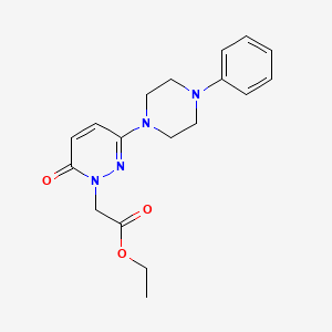molecular formula C18H22N4O3 B3480562 ETHYL 2-[6-OXO-3-(4-PHENYLPIPERAZINO)-1(6H)-PYRIDAZINYL]ACETATE 