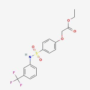 molecular formula C17H16F3NO5S B3480618 Ethyl 2-[4-[[3-(trifluoromethyl)phenyl]sulfamoyl]phenoxy]acetate 