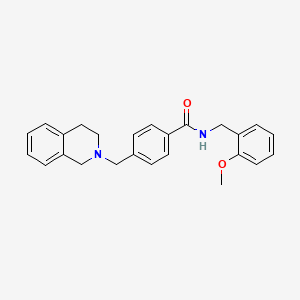 molecular formula C25H26N2O2 B3480641 N-[(2-METHOXYPHENYL)METHYL]-4-[(1,2,3,4-TETRAHYDROISOQUINOLIN-2-YL)METHYL]BENZAMIDE 