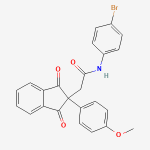 molecular formula C24H18BrNO4 B3480714 N-(4-bromophenyl)-2-[2-(4-methoxyphenyl)-1,3-dioxoinden-2-yl]acetamide 