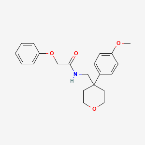 molecular formula C21H25NO4 B3480905 N-((4-(4-methoxyphenyl)tetrahydro-2H-pyran-4-yl)methyl)-2-phenoxyacetamide 