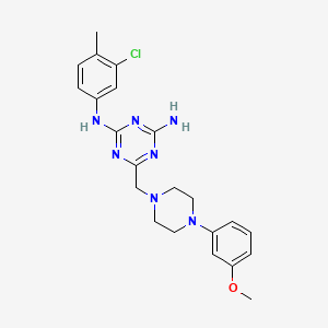 molecular formula C22H26ClN7O B3480925 N-(4-amino-6-{[4-(3-methoxyphenyl)piperazino]methyl}-1,3,5-triazin-2-yl)-N-(3-chloro-4-methylphenyl)amine 