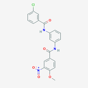 molecular formula C21H16ClN3O5 B3480948 N-[3-(3-Chlorobenzamido)phenyl]-4-methoxy-3-nitrobenzamide 