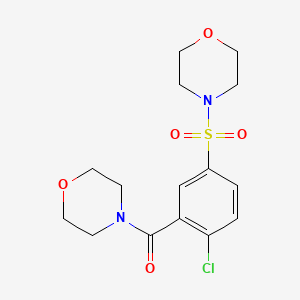 molecular formula C15H19ClN2O5S B3481033 (2-Chloro-5-morpholin-4-ylsulfonylphenyl)-morpholin-4-ylmethanone 