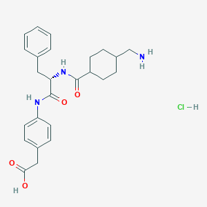 molecular formula C25H32ClN3O4 B034811 2-[4-[[(2S)-2-[[4-(氨甲基)环己烷羰基]氨基]-3-苯基丙酰]氨基]苯基]乙酸；盐酸盐 CAS No. 128837-71-8