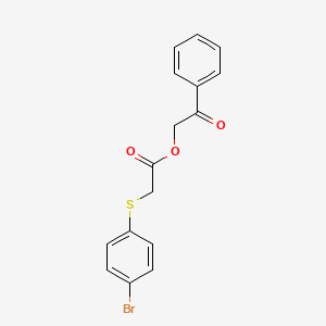 molecular formula C16H13BrO3S B3481108 Phenacyl 2-(4-bromophenyl)sulfanylacetate 