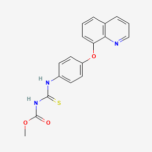 molecular formula C18H15N3O3S B3481146 METHYL N-{[4-(QUINOLIN-8-YLOXY)PHENYL]CARBAMOTHIOYL}CARBAMATE 