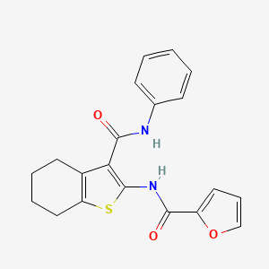 molecular formula C20H18N2O3S B3481150 N-[3-(phenylcarbamoyl)-4,5,6,7-tetrahydro-1-benzothiophen-2-yl]furan-2-carboxamide 