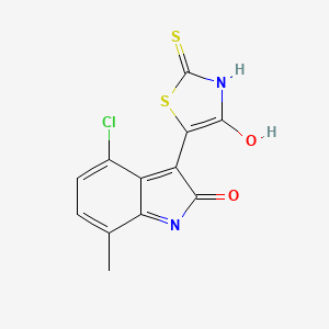 molecular formula C12H7ClN2O2S2 B3481164 5-(4-CHLORO-7-METHYL-2-OXO-1,2-DIHYDRO-3H-INDOL-3-YLIDEN)-2-THIOXO-1,3-THIAZOLAN-4-ONE 