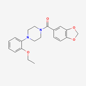 molecular formula C20H22N2O4 B3481256 1,3-BENZODIOXOL-5-YL[4-(2-ETHOXYPHENYL)PIPERAZINO]METHANONE 