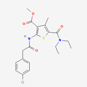 molecular formula C20H23ClN2O4S B3481262 methyl 2-[2-(4-chlorophenyl)acetamido]-5-(diethylcarbamoyl)-4-methylthiophene-3-carboxylate 