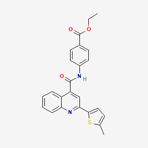 molecular formula C24H20N2O3S B3481291 ethyl 4-({[2-(5-methyl-2-thienyl)-4-quinolyl]carbonyl}amino)benzoate 