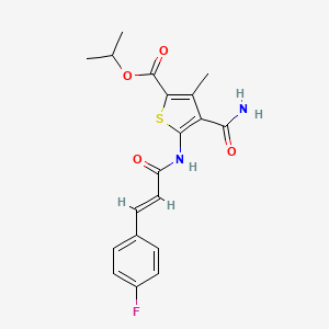 molecular formula C19H19FN2O4S B3481321 ISOPROPYL 4-(AMINOCARBONYL)-5-{[(E)-3-(4-FLUOROPHENYL)-2-PROPENOYL]AMINO}-3-METHYL-2-THIOPHENECARBOXYLATE 