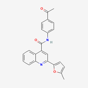 molecular formula C23H18N2O3 B3481394 N-(4-acetylphenyl)-2-(5-methylfuran-2-yl)quinoline-4-carboxamide 