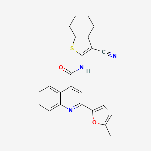 molecular formula C24H19N3O2S B3481398 N-(3-CYANO-4,5,6,7-TETRAHYDRO-1-BENZOTHIOPHEN-2-YL)-2-(5-METHYL-2-FURYL)-4-QUINOLINECARBOXAMIDE 