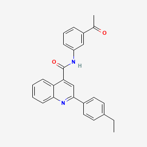 molecular formula C26H22N2O2 B3481448 N-(3-acetylphenyl)-2-(4-ethylphenyl)quinoline-4-carboxamide 
