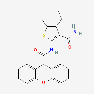 molecular formula C22H20N2O3S B3481562 N-(3-carbamoyl-4-ethyl-5-methylthiophen-2-yl)-9H-xanthene-9-carboxamide 
