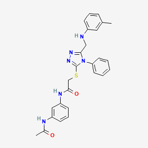 molecular formula C26H26N6O2S B3481606 N-[3-(acetylamino)phenyl]-2-{[4-phenyl-5-(3-toluidinomethyl)-4H-1,2,4-triazol-3-yl]sulfanyl}acetamide 