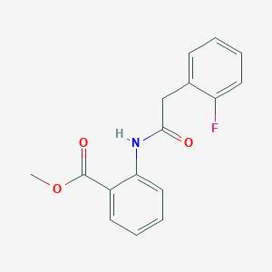 molecular formula C16H14FNO3 B3481731 METHYL 2-{[2-(2-FLUOROPHENYL)ACETYL]AMINO}BENZOATE 