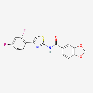 molecular formula C17H10F2N2O3S B3481738 N-[4-(2,4-DIFLUOROPHENYL)-1,3-THIAZOL-2-YL]-2H-1,3-BENZODIOXOLE-5-CARBOXAMIDE 