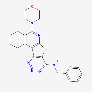 molecular formula C23H24N6OS B3481741 N-benzyl-8-morpholin-4-yl-11-thia-9,14,15,16-tetrazatetracyclo[8.7.0.02,7.012,17]heptadeca-1(10),2(7),8,12(17),13,15-hexaen-13-amine 