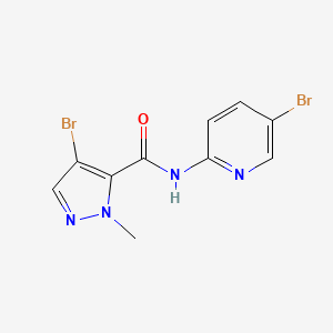 molecular formula C10H8Br2N4O B3481758 4-BROMO-N-(5-BROMO-2-PYRIDYL)-1-METHYL-1H-PYRAZOLE-5-CARBOXAMIDE 
