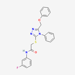 molecular formula C23H19FN4O2S B3481759 N~1~-(3-FLUOROPHENYL)-2-{[5-(PHENOXYMETHYL)-4-PHENYL-4H-1,2,4-TRIAZOL-3-YL]SULFANYL}ACETAMIDE 