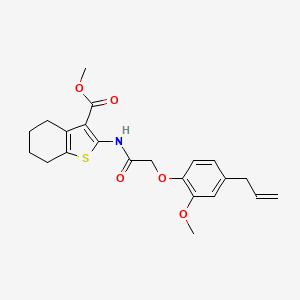 molecular formula C22H25NO5S B3481765 METHYL 2-{[2-(4-ALLYL-2-METHOXYPHENOXY)ACETYL]AMINO}-4,5,6,7-TETRAHYDRO-1-BENZOTHIOPHENE-3-CARBOXYLATE 