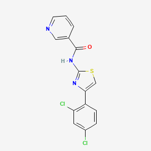 molecular formula C15H9Cl2N3OS B3481782 N-[4-(2,4-dichlorophenyl)-1,3-thiazol-2-yl]pyridine-3-carboxamide 