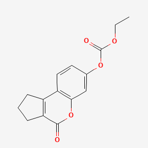 molecular formula C15H14O5 B3481798 ethyl (4-oxo-2,3-dihydro-1H-cyclopenta[c]chromen-7-yl) carbonate 