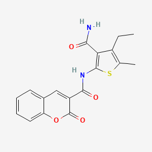 molecular formula C18H16N2O4S B3481808 N-(3-carbamoyl-4-ethyl-5-methylthiophen-2-yl)-2-oxochromene-3-carboxamide 