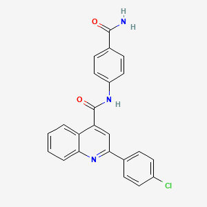 molecular formula C23H16ClN3O2 B3481833 N-(4-carbamoylphenyl)-2-(4-chlorophenyl)quinoline-4-carboxamide 