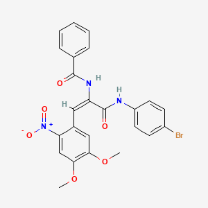 molecular formula C24H20BrN3O6 B3481982 N-[(E)-3-(4-bromoanilino)-1-(4,5-dimethoxy-2-nitrophenyl)-3-oxoprop-1-en-2-yl]benzamide 