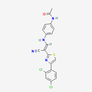 molecular formula C20H14Cl2N4OS B3481988 N-[4-[[(E)-2-cyano-2-[4-(2,4-dichlorophenyl)-1,3-thiazol-2-yl]ethenyl]amino]phenyl]acetamide 