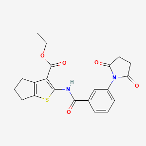 molecular formula C21H20N2O5S B3481997 ETHYL 2-[3-(2,5-DIOXOPYRROLIDIN-1-YL)BENZAMIDO]-4H,5H,6H-CYCLOPENTA[B]THIOPHENE-3-CARBOXYLATE 