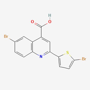 molecular formula C14H7Br2NO2S B3482048 6-Bromo-2-(5-bromothiophen-2-yl)quinoline-4-carboxylic acid 