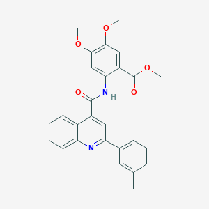 molecular formula C27H24N2O5 B3482061 methyl 4,5-dimethoxy-2-({[2-(3-methylphenyl)-4-quinolinyl]carbonyl}amino)benzoate 