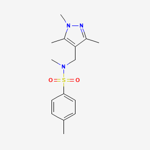 molecular formula C15H21N3O2S B3482157 N~1~,4-dimethyl-N~1~-[(1,3,5-trimethyl-1H-pyrazol-4-yl)methyl]-1-benzenesulfonamide 