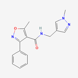 molecular formula C16H16N4O2 B3482181 5-methyl-N~4~-[(1-methyl-1H-pyrazol-4-yl)methyl]-3-phenyl-4-isoxazolecarboxamide 