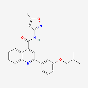 molecular formula C24H23N3O3 B3482241 N-(5-methyl-1,2-oxazol-3-yl)-2-[3-(2-methylpropoxy)phenyl]quinoline-4-carboxamide 