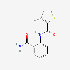 molecular formula C13H12N2O2S B3482266 N-(2-carbamoylphenyl)-3-methylthiophene-2-carboxamide 