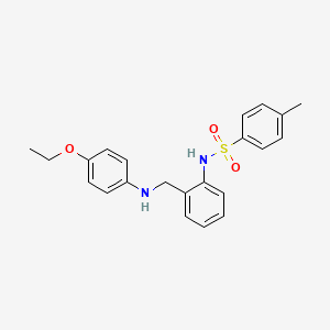 molecular formula C22H24N2O3S B3482304 N-(2-{[(4-Ethoxyphenyl)amino]methyl}phenyl)-4-methylbenzene-1-sulfonamide 