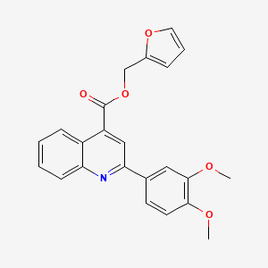 molecular formula C23H19NO5 B3482312 Furan-2-ylmethyl 2-(3,4-dimethoxyphenyl)quinoline-4-carboxylate 