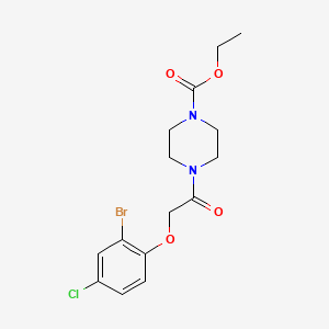 molecular formula C15H18BrClN2O4 B3482314 ethyl 4-[2-(2-bromo-4-chlorophenoxy)acetyl]piperazine-1-carboxylate 