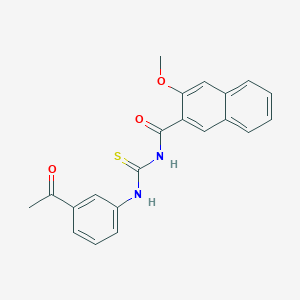 molecular formula C21H18N2O3S B3482320 N-[(3-acetylphenyl)carbamothioyl]-3-methoxynaphthalene-2-carboxamide 